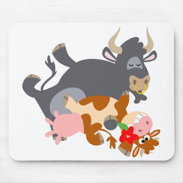 Tango!! (cartoon bull and cow) mousepad (Front)