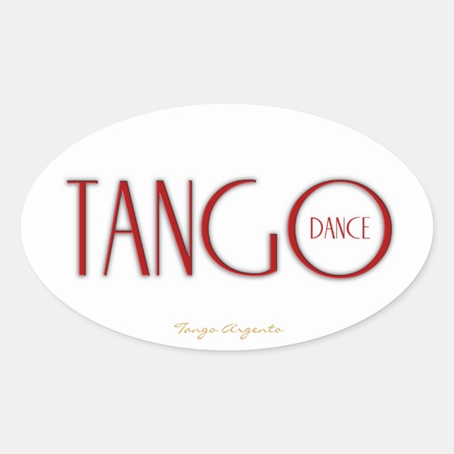 Tango dance oval sticker (Front)