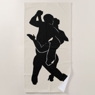 Tango Dancer Couple Beach Towel Custom Colours