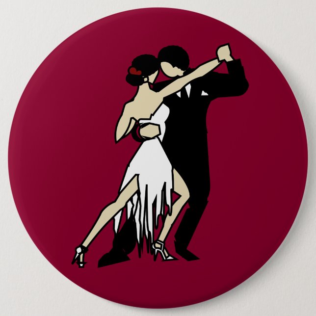 Tango Dancers 6 Inch Round Button (Front)