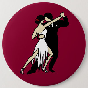 Tango Dancers 6 Inch Round Button