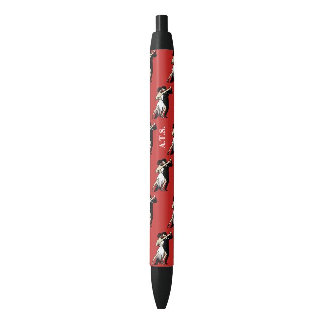 Tango Dancers Black Ink Pen (Front Vertical)