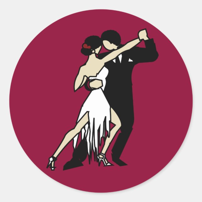 Tango Dancers Classic Round Sticker (Front)