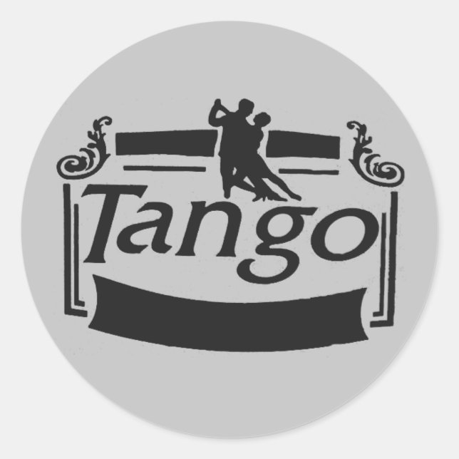 Tango dancers design! classic round sticker (Front)