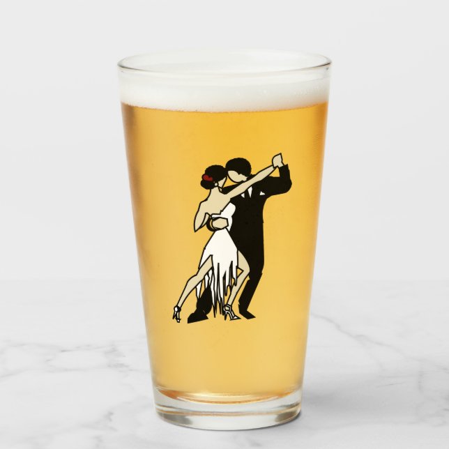 Tango Dancers Glass (Front Filled)