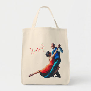 Tango dancers - hand painting  tote bag