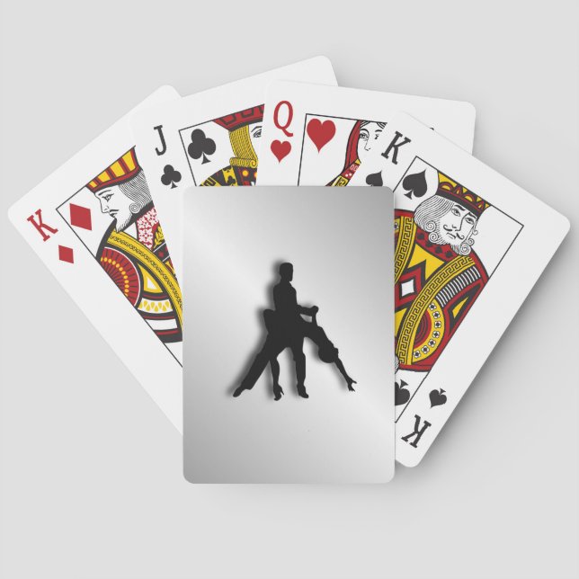 Tango Dancers Silhouette Playing Cards (Back)
