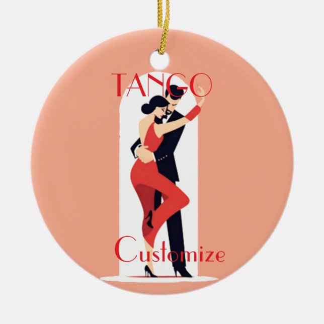 Tango Dancers Thunder_Cove Ceramic Ornament (Front)