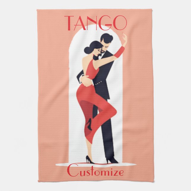 Tango Dancers Thunder_Cove Kitchen Towel (Vertical)