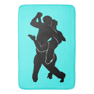 Tango Dancers Turquoise Bath Mat - Choose Colour