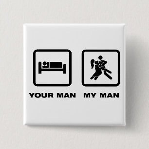 Tango Dancing 2 Inch Square Button