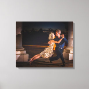 Tango dancing at dusk canvas print