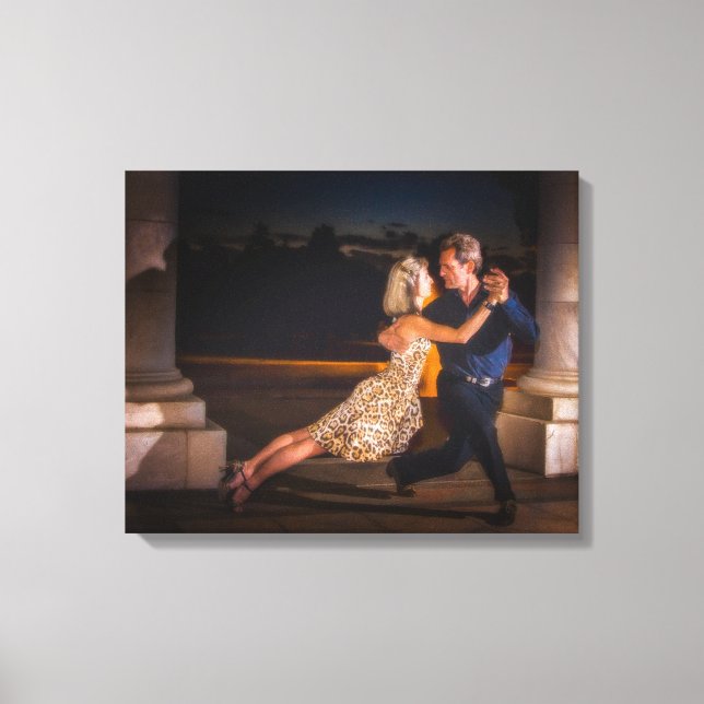 Tango dancing at dusk canvas print (Front)