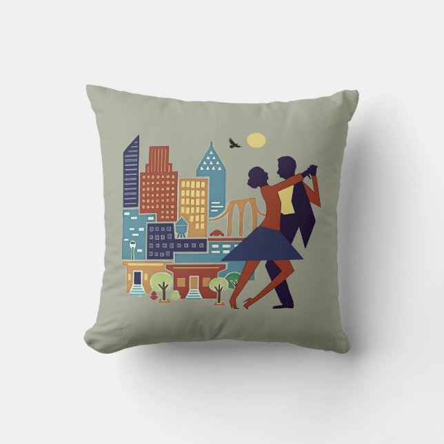 Tango Dancing Throw Pillow (Front)