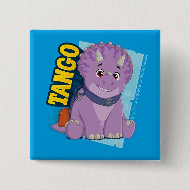 Tango | Dino Ranch 2 Inch Square Button (Front)