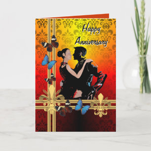 Tango on damask card