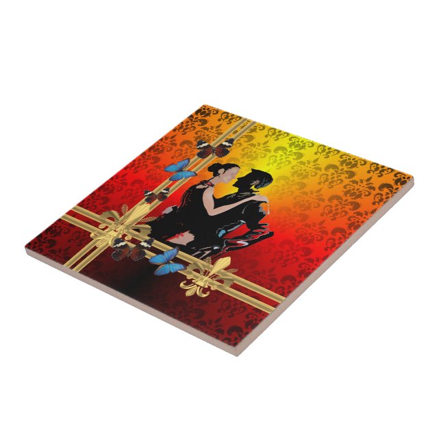 Tango on damask tile (Side)