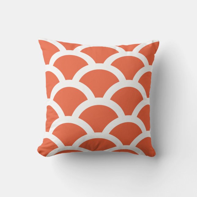 Tango Orange Outdoor Pillows - Circles Pattern (Front)
