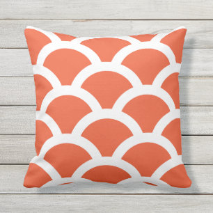 Tango Orange Outdoor Pillows - Circles Pattern