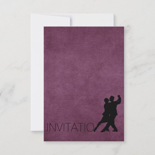 Tango Purple Personnalisé Élégant Invitation (Devant)