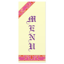 Tango, Rose, Mariage damassé Menu