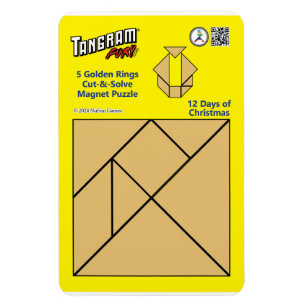 Tangram Magnet Puzzle - 5 Golden Rings