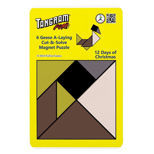 Tangram Magnet Puzzle - 6 Geese A-Laying (Vertical)