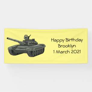 Tank cartoon illustration banner