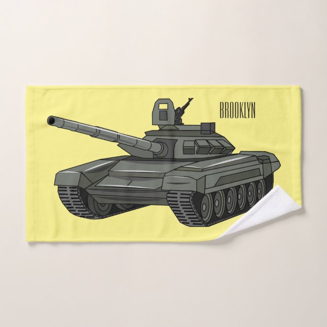 Tank cartoon illustration bath towel set (Hand Towel)