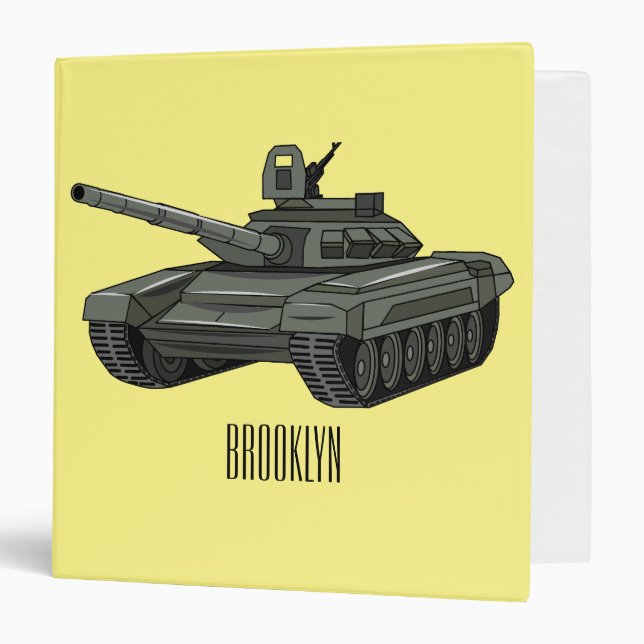 Tank cartoon illustration binder (Front/Inside)
