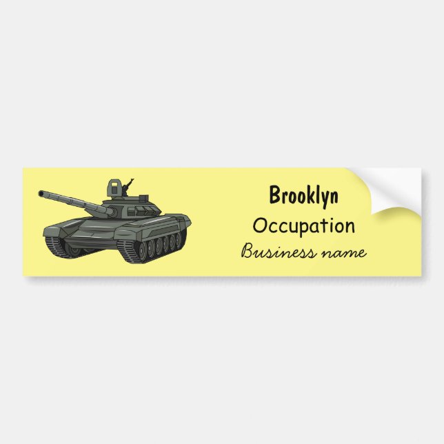 Tank cartoon illustration bumper sticker (Front)