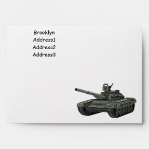 Tank cartoon illustration envelope