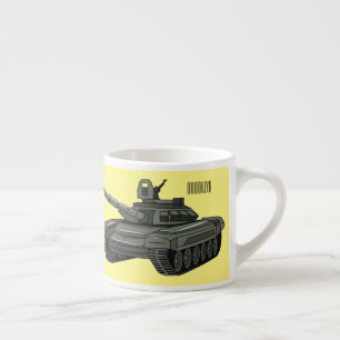 Tank cartoon illustration espresso cup