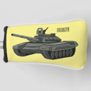 Tank cartoon illustration golf head cover