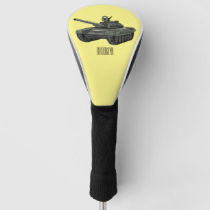 Tank cartoon illustration golf head cover