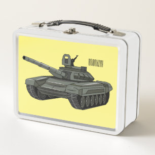 Tank cartoon illustration metal lunch box