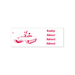 Tank cartoon illustration self-inking stamp