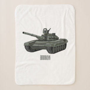 Tank cartoon illustration sherpa blanket