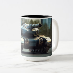 Tank from an alternate reality Two-Tone coffee mug