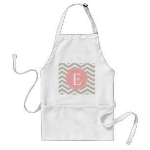 Tank Peach Pink Chevron Monogram Standard Apron