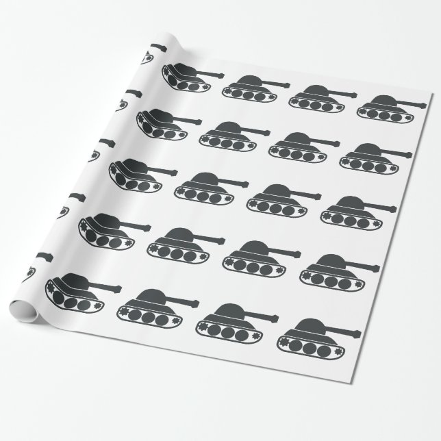 Tank Silhouette Wrapping Paper (Unrolled)