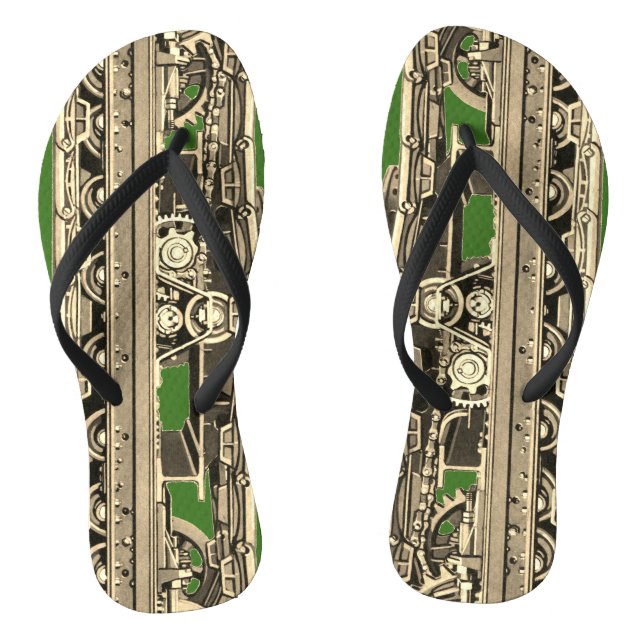 Tank Tracks Steam Shovel crane operator machinery Flip Flops (Footbed)