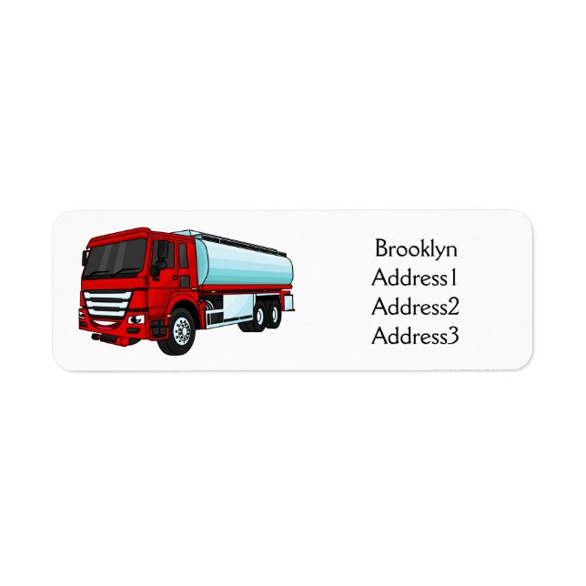 Tanker truck fuel transport cartoon illustration (Front)