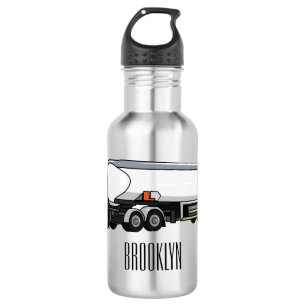 Tanker truck fuel transport cartoon illustration 532 ml water bottle