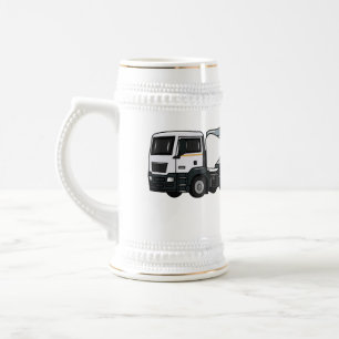 Tanker truck fuel transport cartoon illustration beer stein
