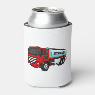 Tanker truck fuel transport cartoon illustration can cooler