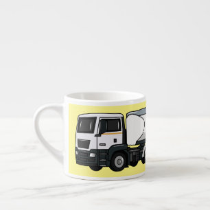 Tanker truck fuel transport cartoon illustration espresso cup