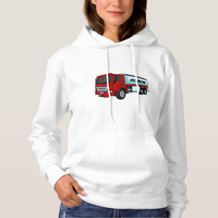 Tanker truck fuel transport cartoon illustration hoodie