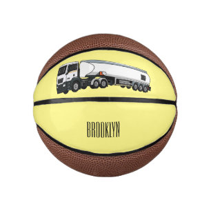 Tanker truck fuel transport cartoon illustration mini basketball