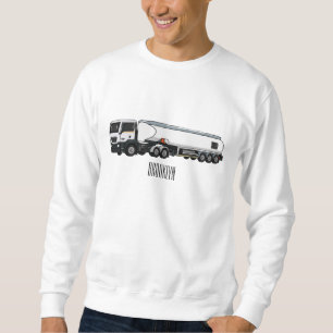 Tanker truck fuel transport cartoon illustration sweatshirt